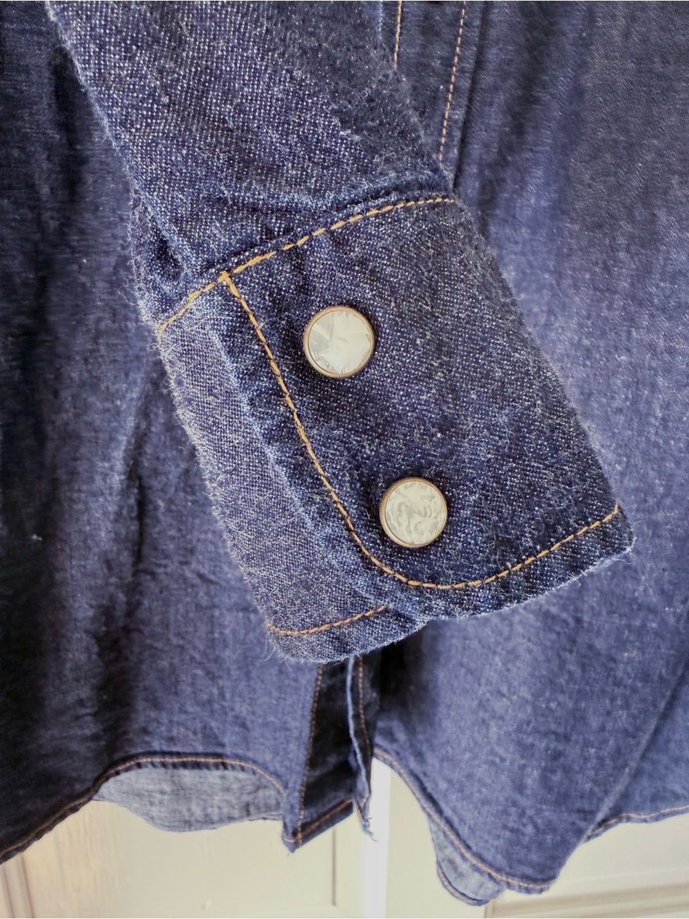 Dark Indigo Denim Western Shirt - Picture 5 of 7